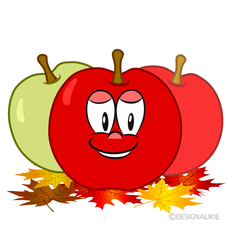 Fall Apple Cartoon Character Image
