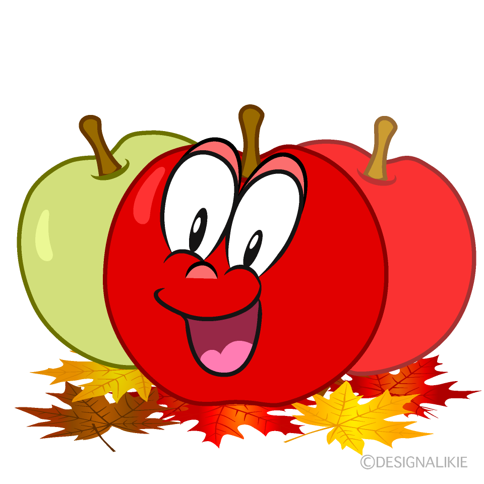 Surprising Fall Apple Cartoon Character Image
