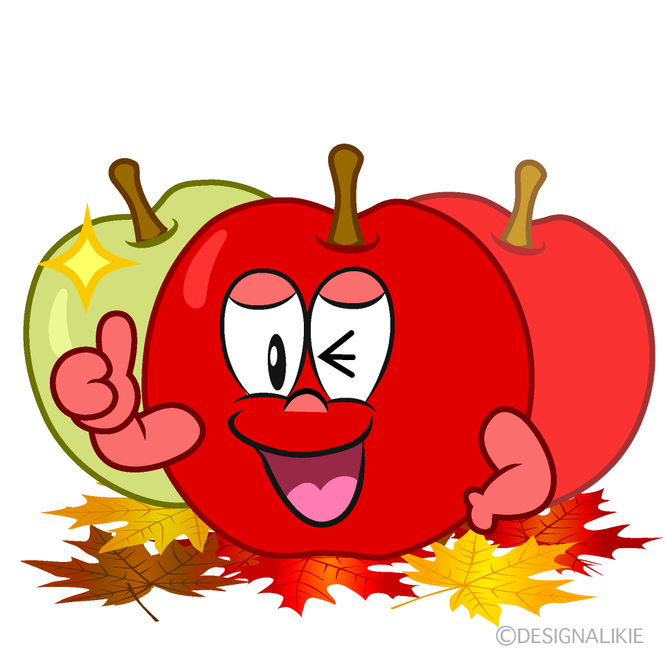 Thumbs up Fall Apple Cartoon Character Image