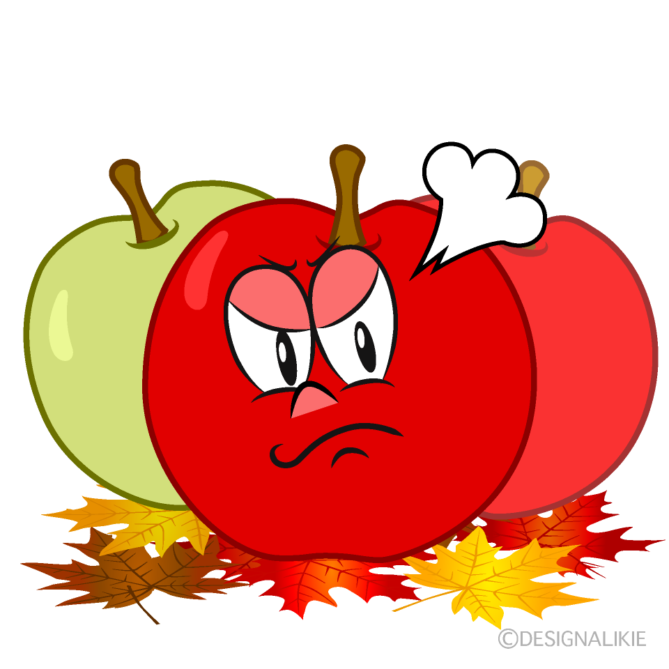 Angry Fall Apple Cartoon Character Image