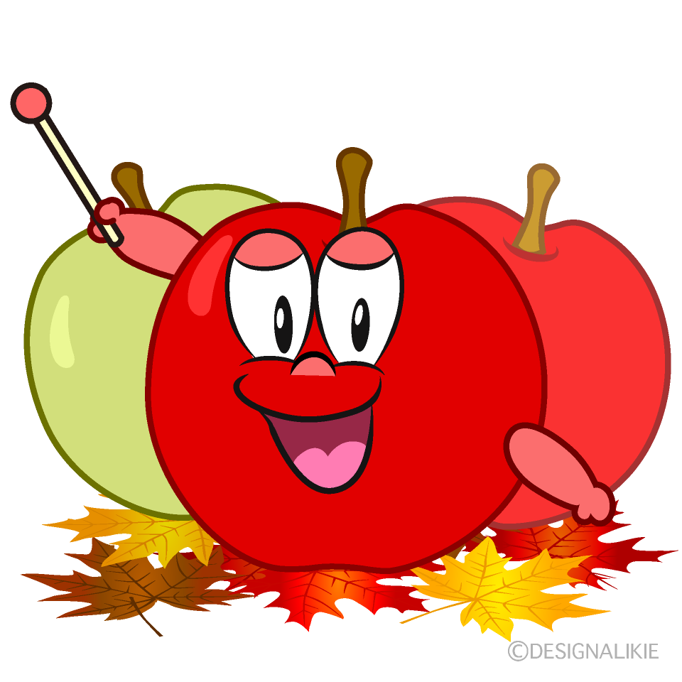 Speaking Fall Apple Cartoon Character Image