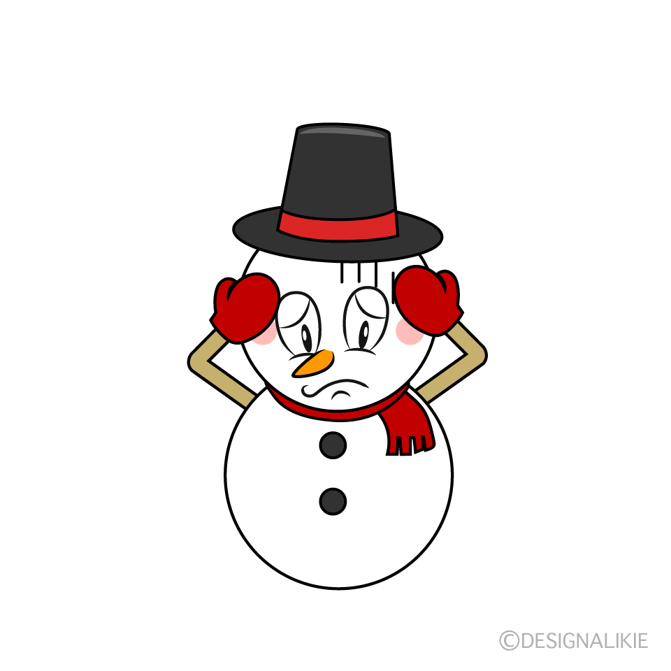 Depressed Snowman Cartoon Character Image