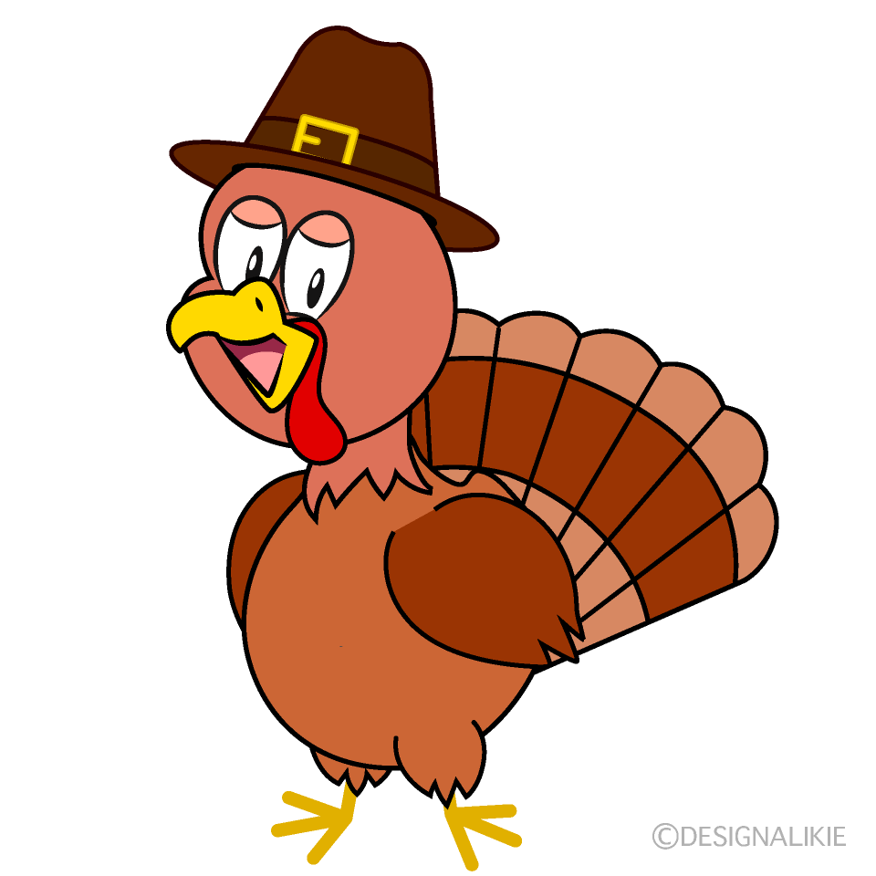 Smiling Thanksgiving Turkey Cartoon Character Image