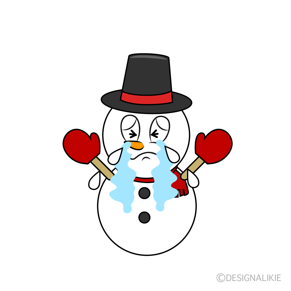 Crying Snowman Cartoon Character Image