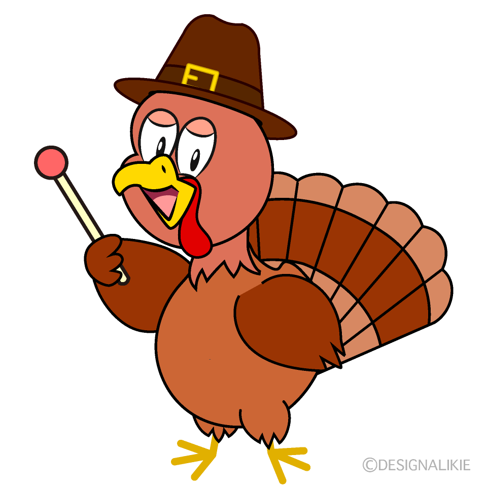 Speaking Thanksgiving Turkey Cartoon Character Image