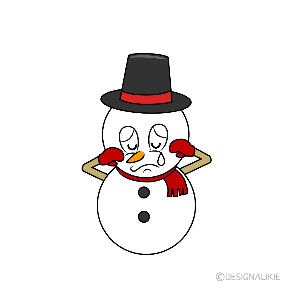 Sad Snowman Cartoon Character Image