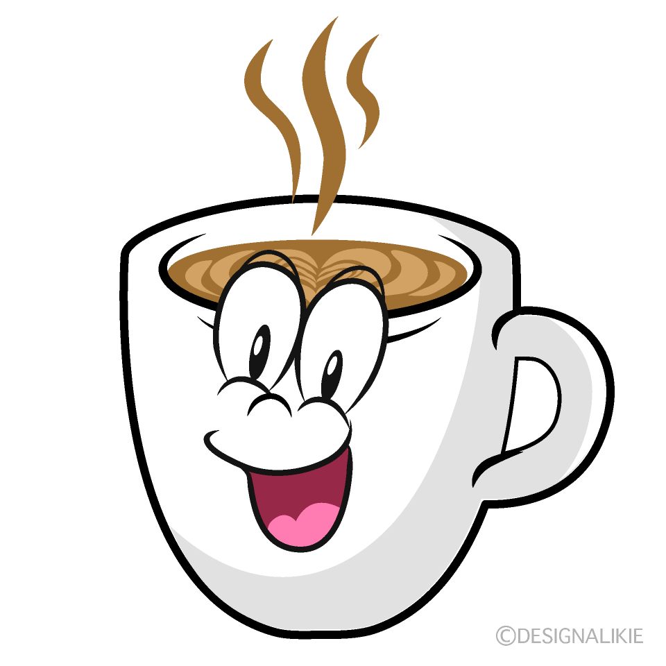 Surprising Cafe Latte Cartoon Character Image