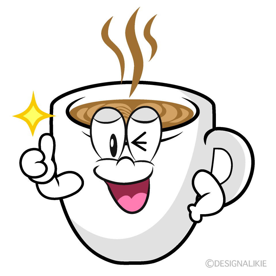 Thumbs up Cafe Latte Cartoon Character Image