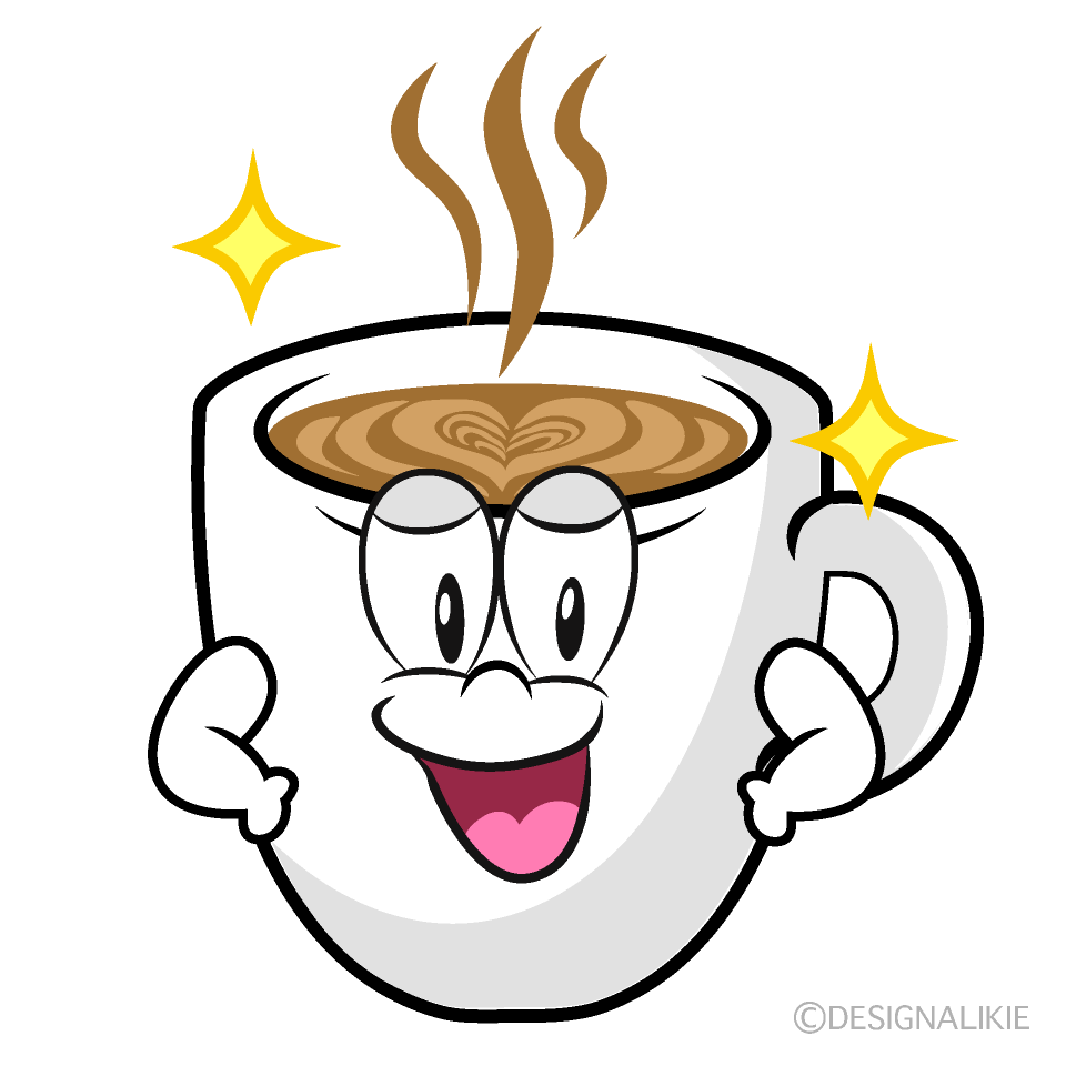 Glitter Cafe Latte Cartoon Character Image