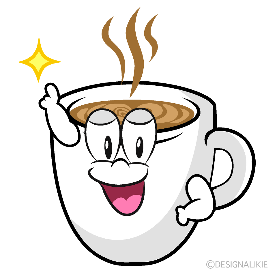 Posing Cafe Latte Cartoon Character Image