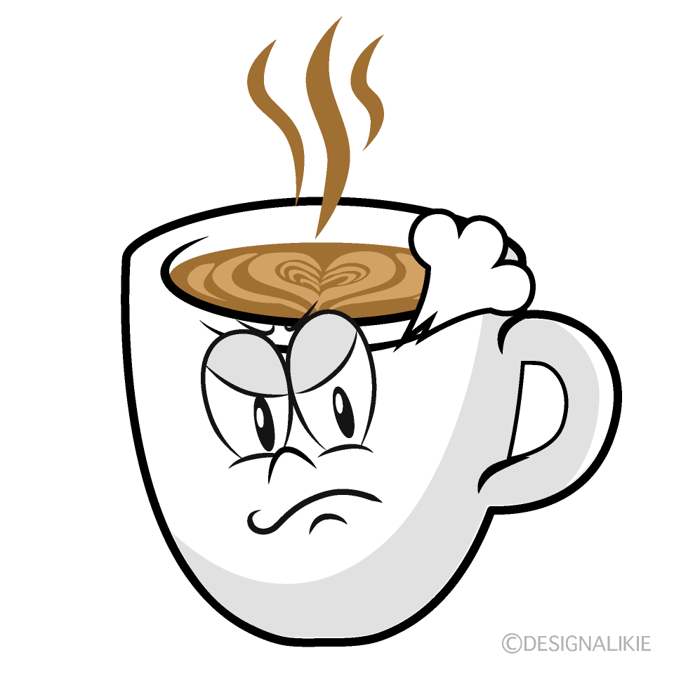 Angry Cafe Latte Cartoon Character Image