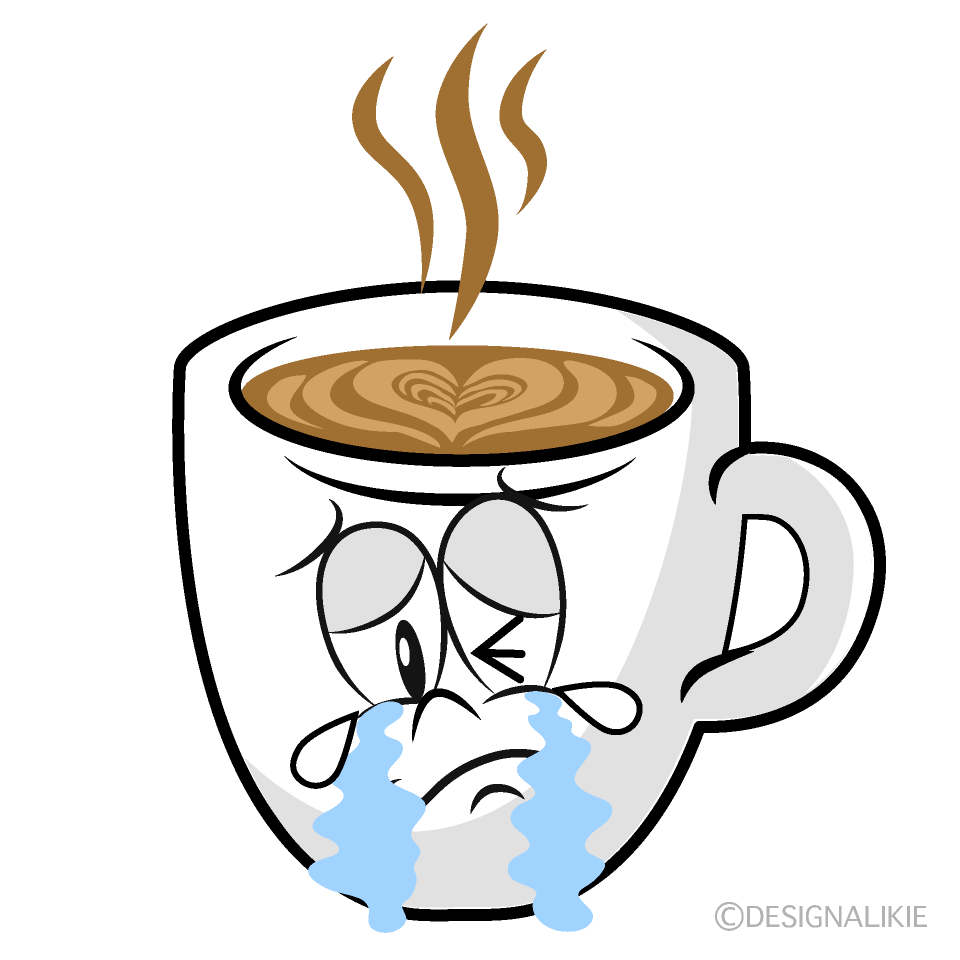 Crying Cafe Latte Cartoon Character Image