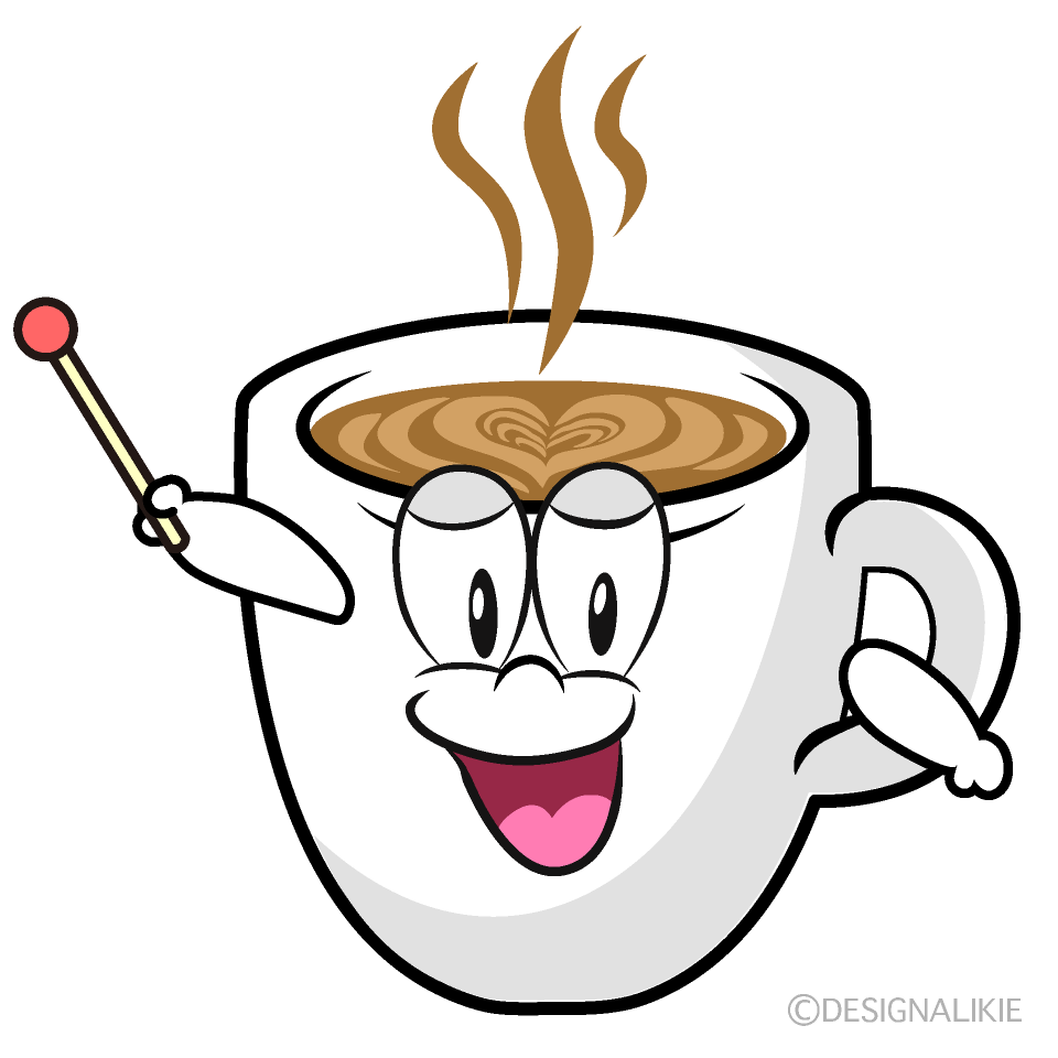 Speaking Cafe Latte Cartoon Character Image