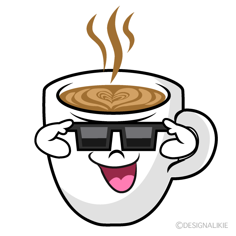 Cool Cafe Latte Cartoon Character Image