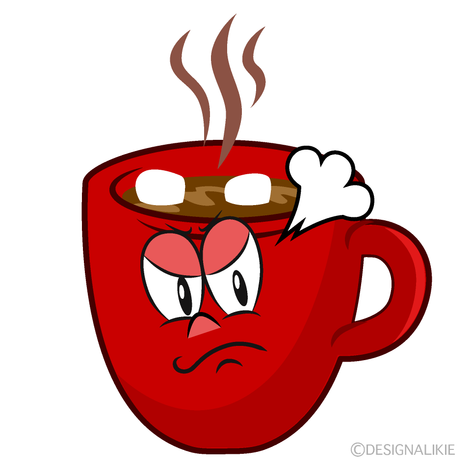 Angry Hot Chocolate Cartoon Character Image