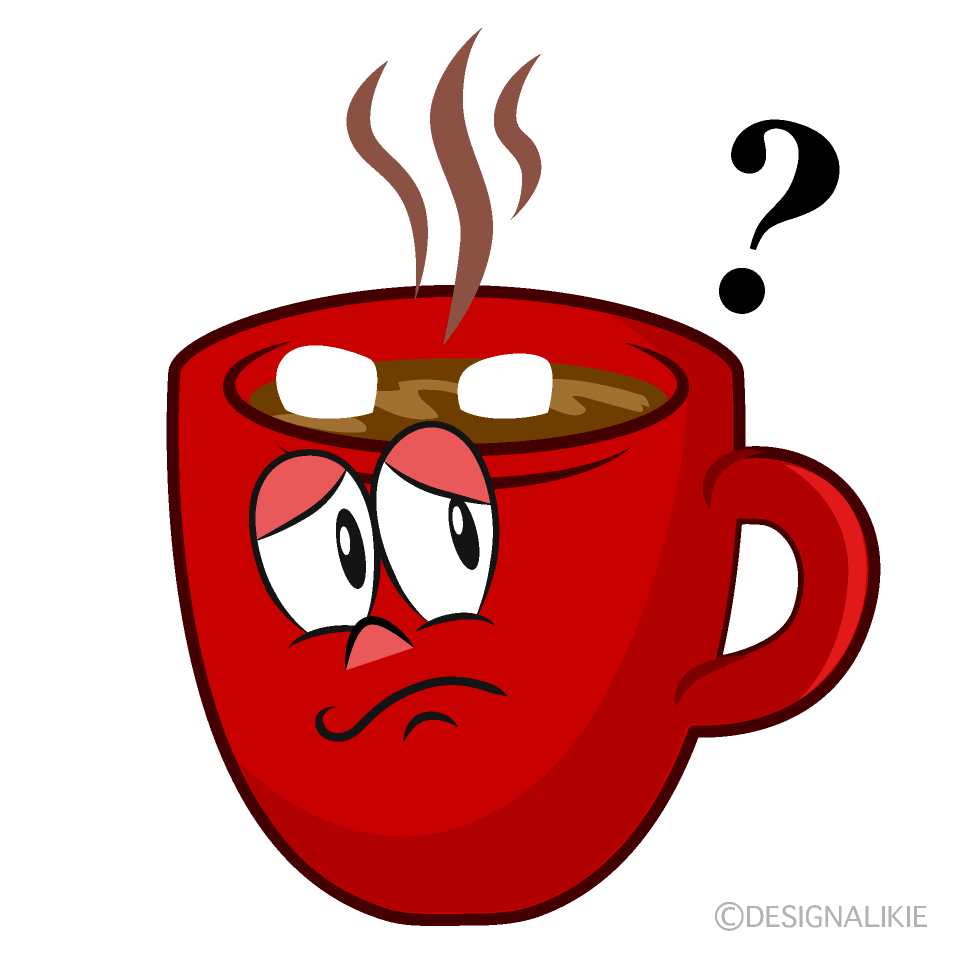 Thinking Hot Chocolate Cartoon Character Image