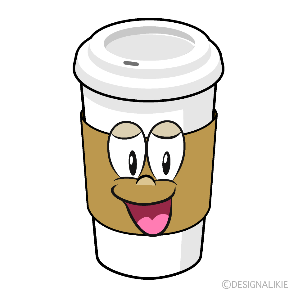Smiling Paper Cup Coffee Cartoon Character Image