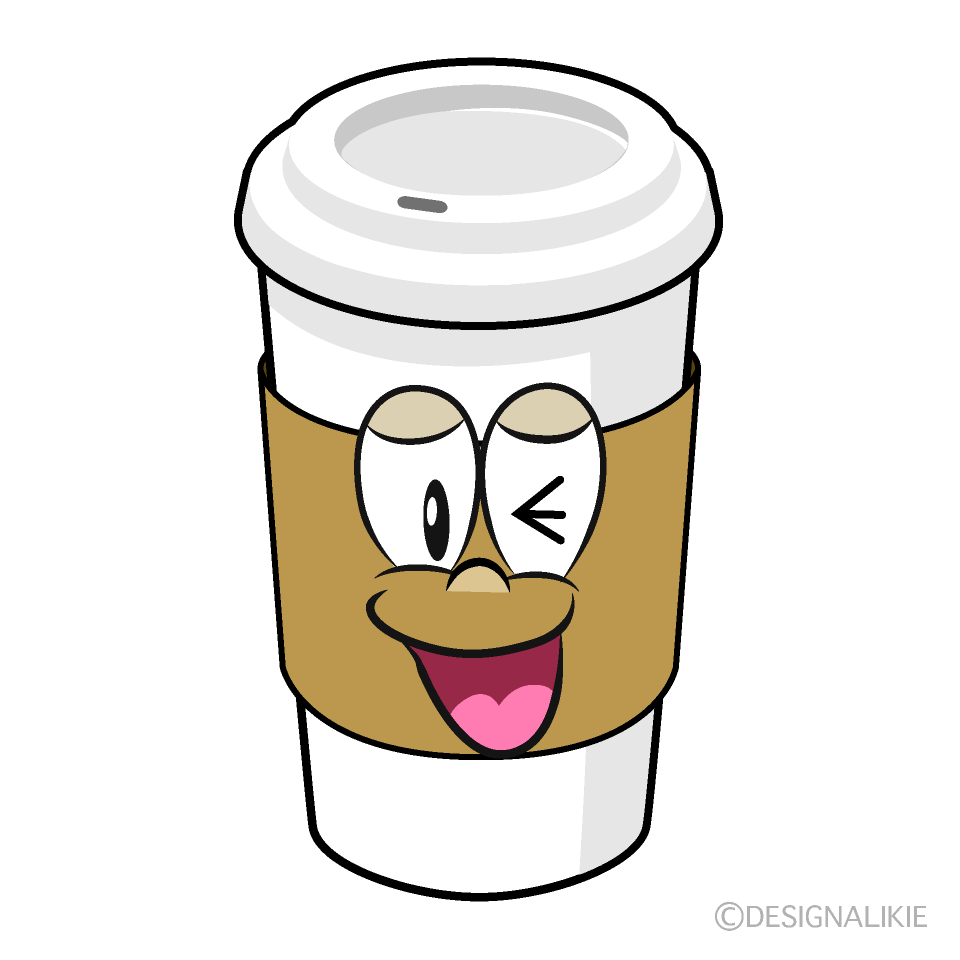Laughing Paper Cup Coffee Cartoon Character Image