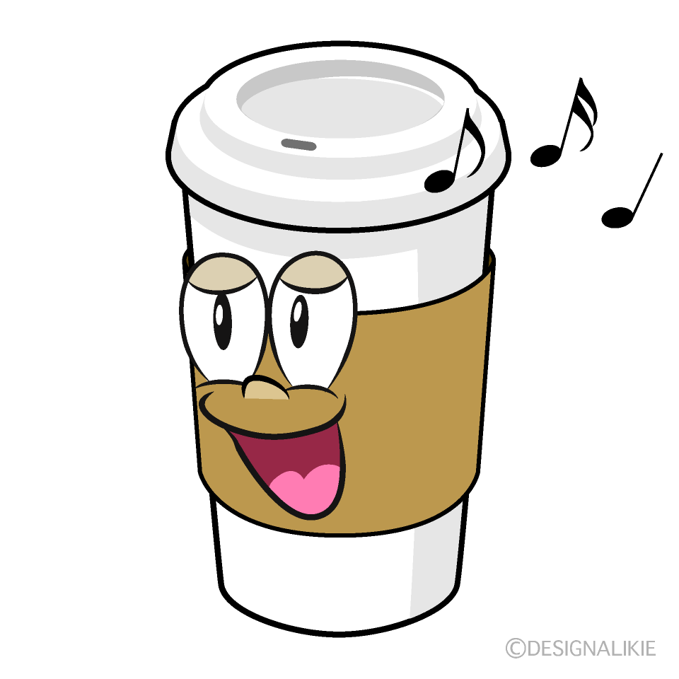 Singing Paper Cup Coffee Cartoon Character Image