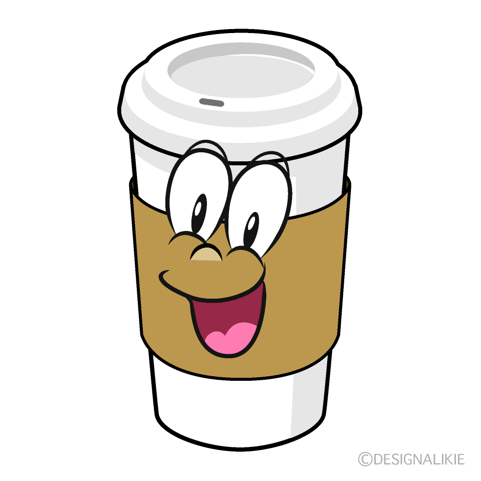 Surprising Paper Cup Coffee Cartoon Character Image