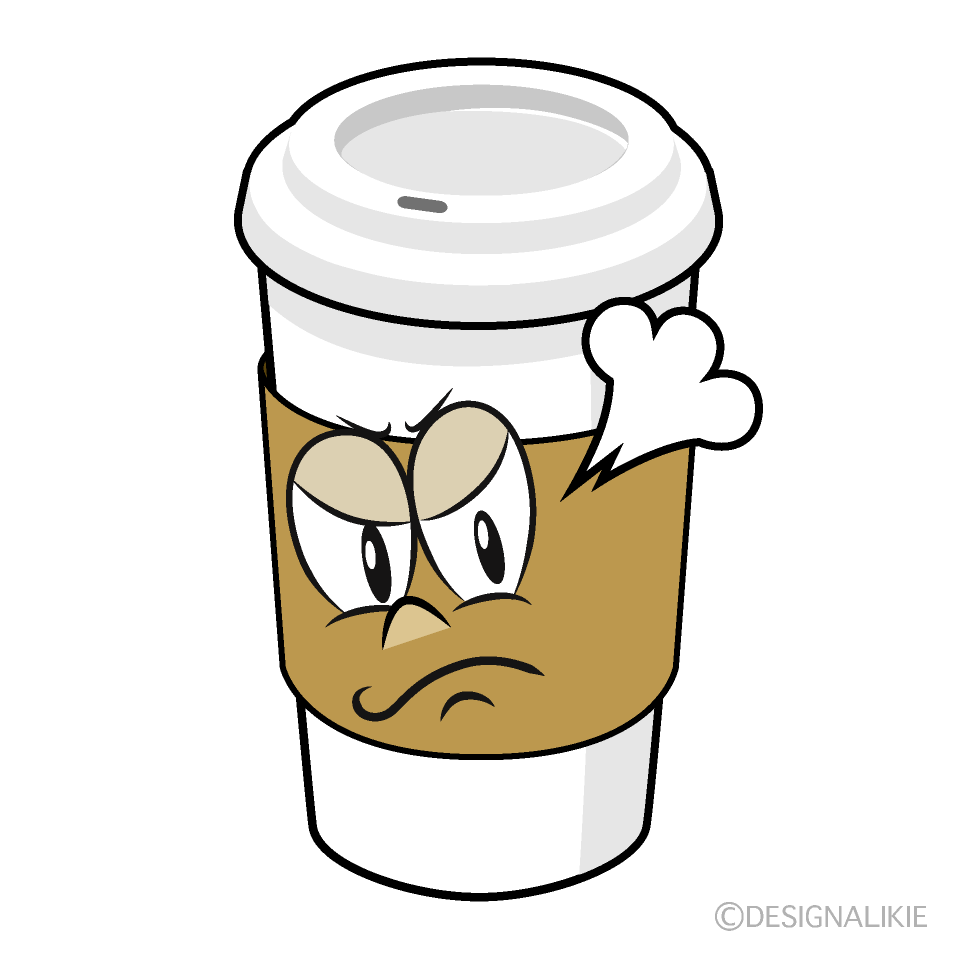 Café en Vaso de Papel Enojado Animado