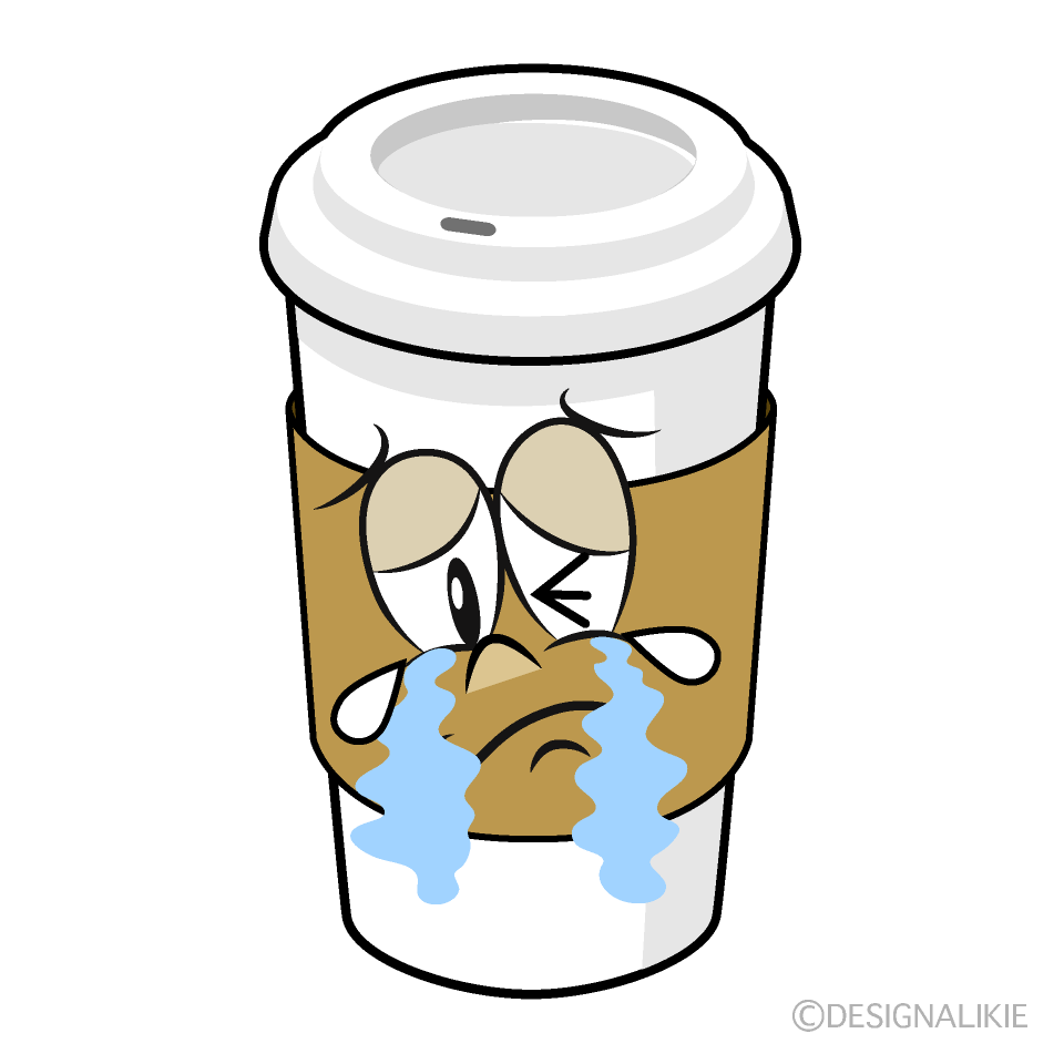 Café en Vaso de Papel Llorando Animado