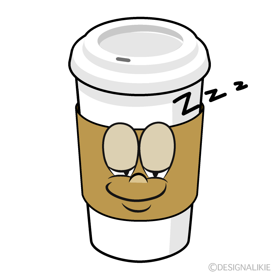 Café en Vaso de Papel Durmiendo Animado