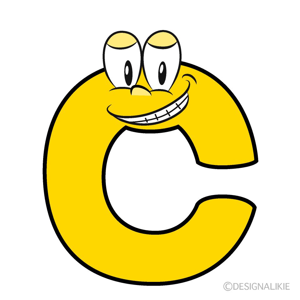 Grinning C Cartoon Character Image