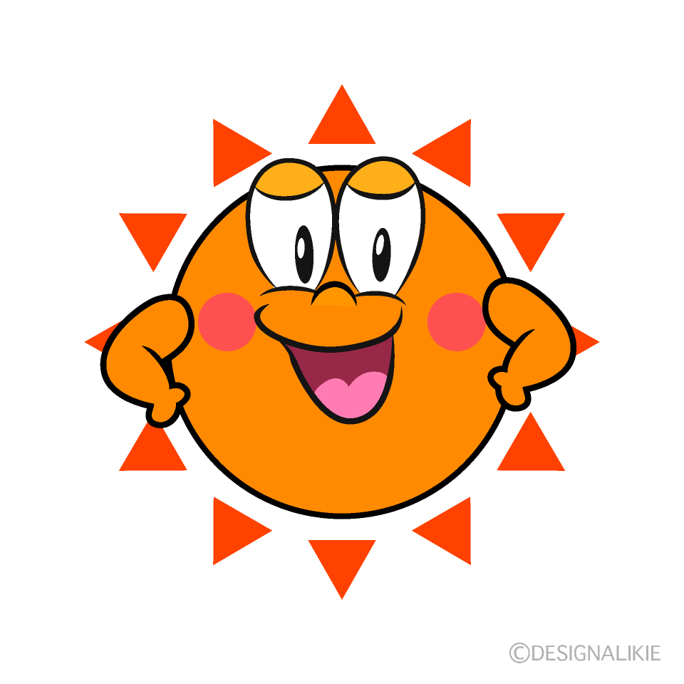 Confident Sun Cartoon Character Image