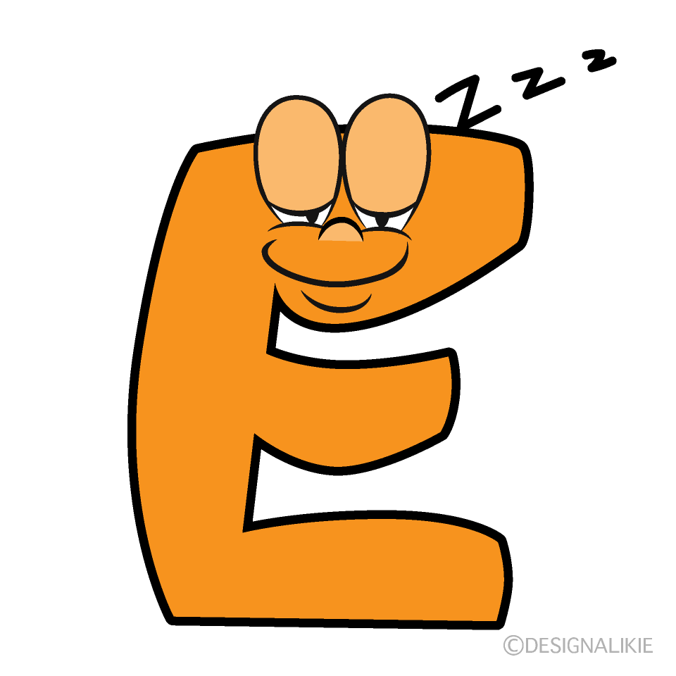 Sleeping E Cartoon Character Image