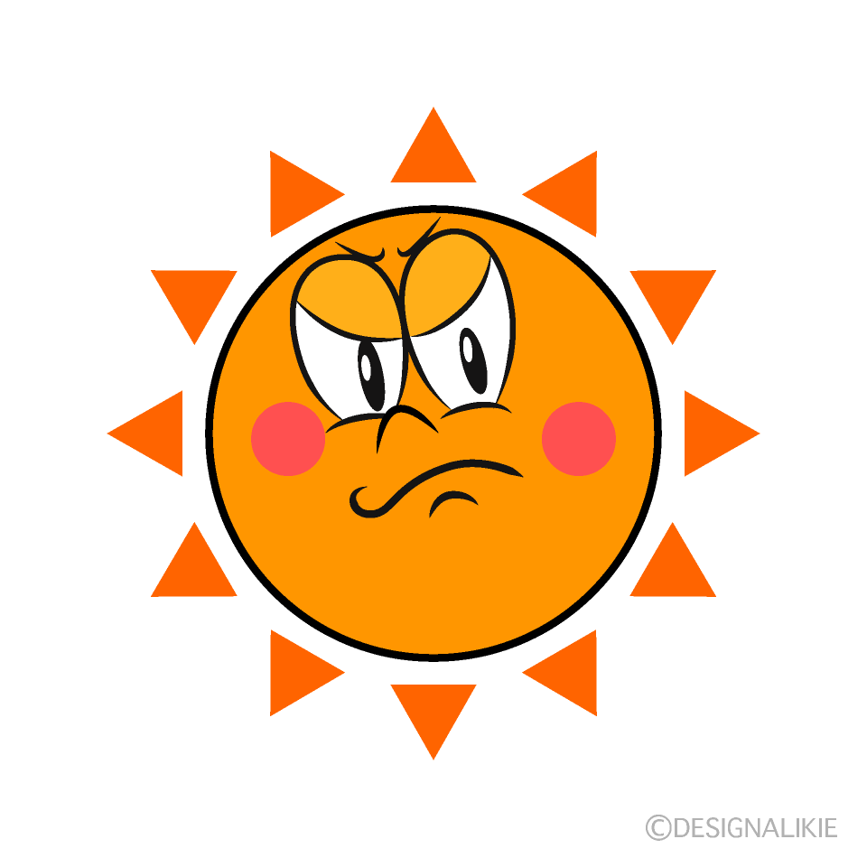 Angry Sun Cartoon Character Image