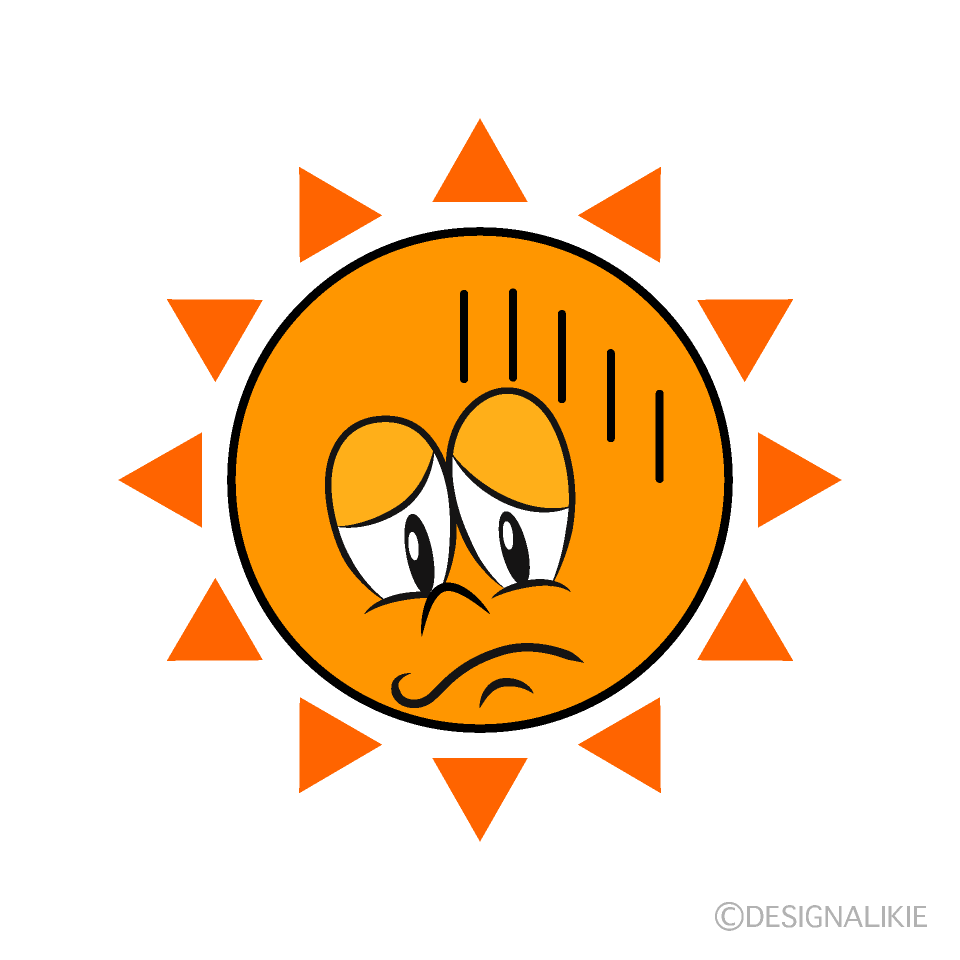 Depressed Sun Cartoon Character Image