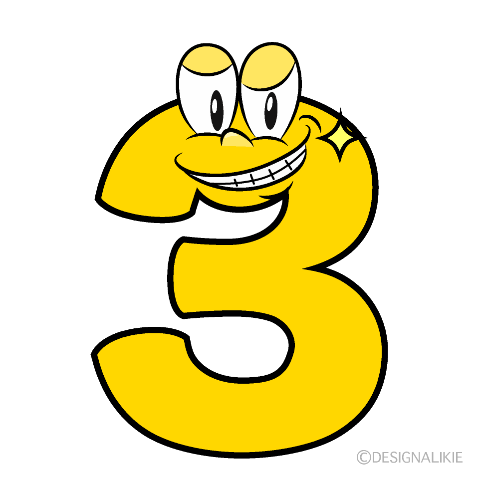 Grinning 3 Cartoon Character Image