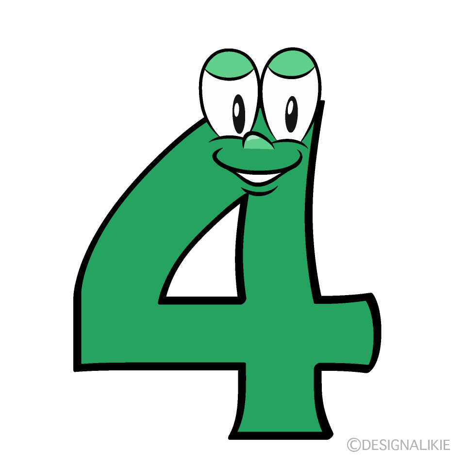 Number 4 Cartoon Character Image