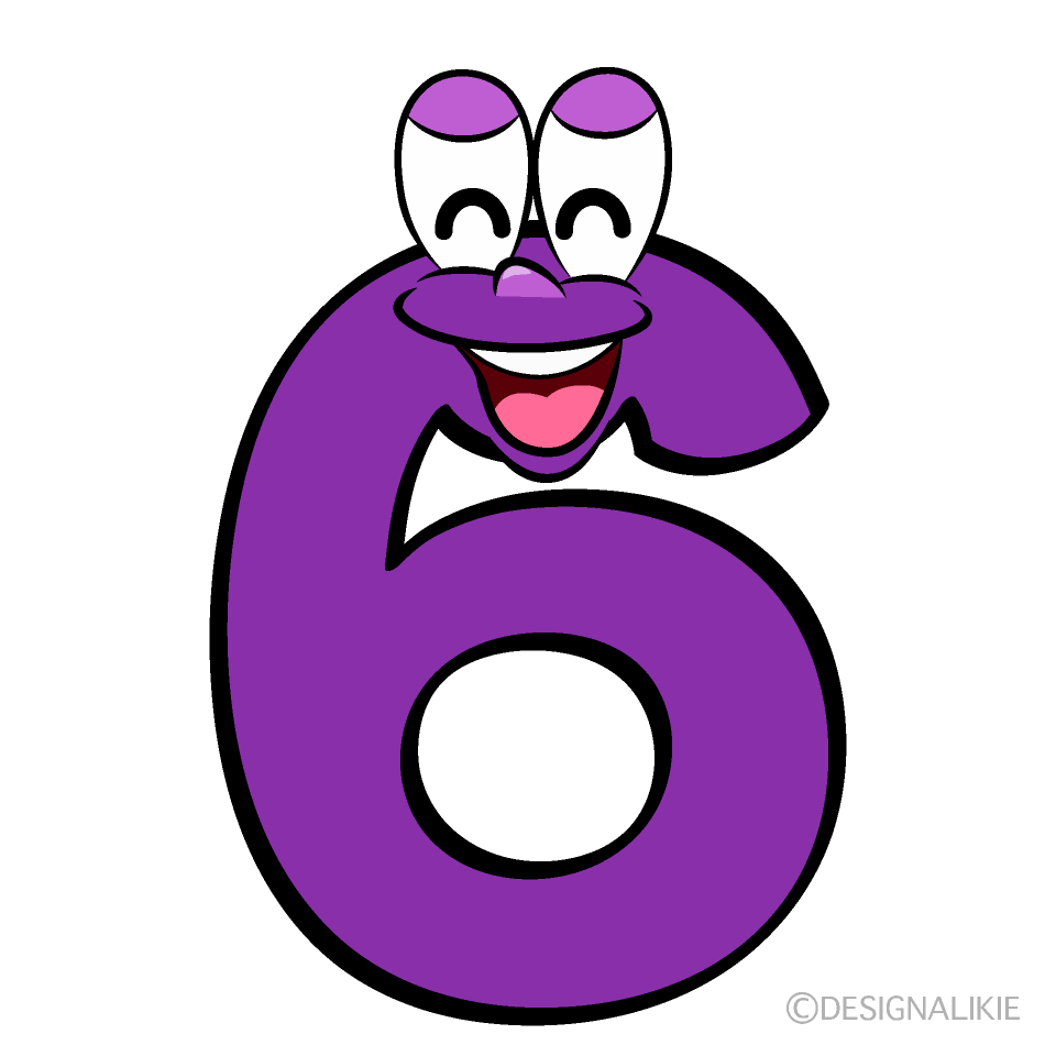 Smiling 6 Cartoon Character Image