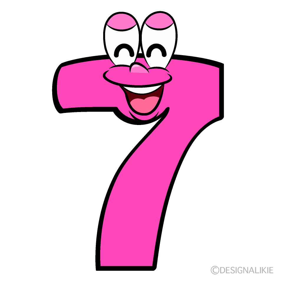 Smiling 7 Cartoon Character Image