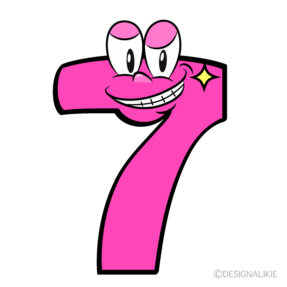 Grinning 7 Cartoon Character Image