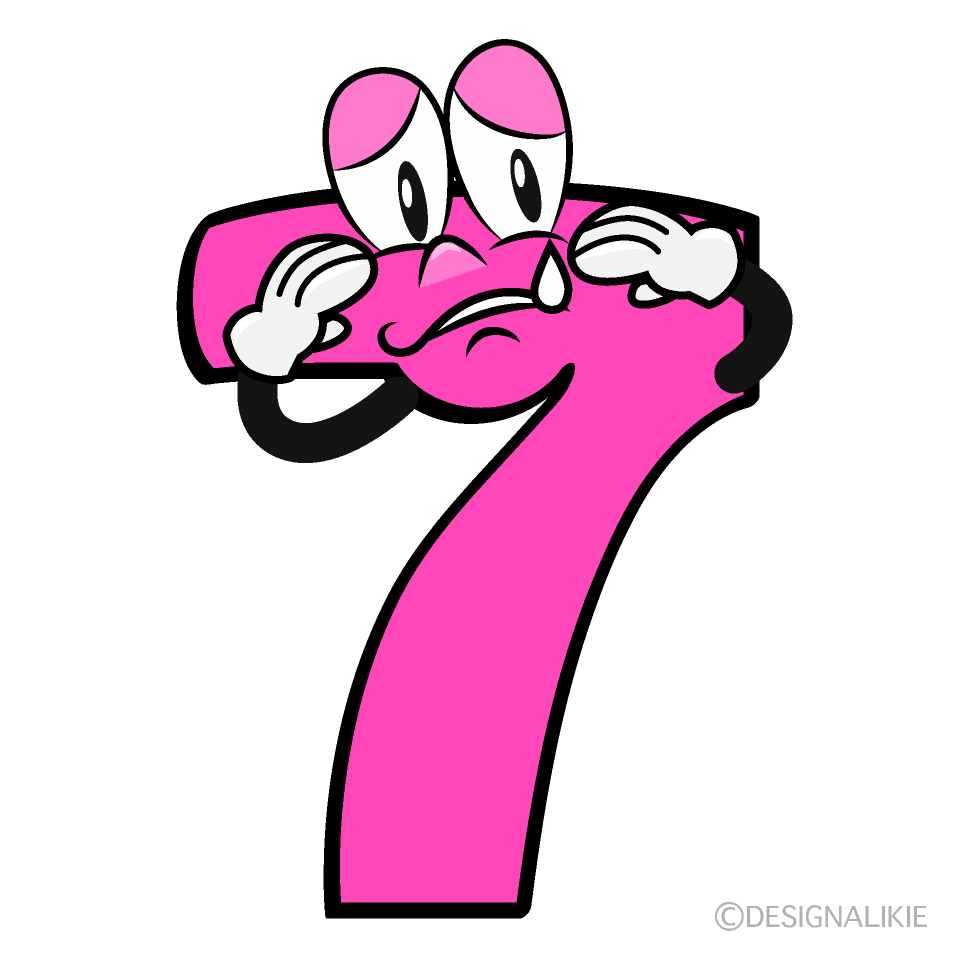 Sad 7 Cartoon Character Image