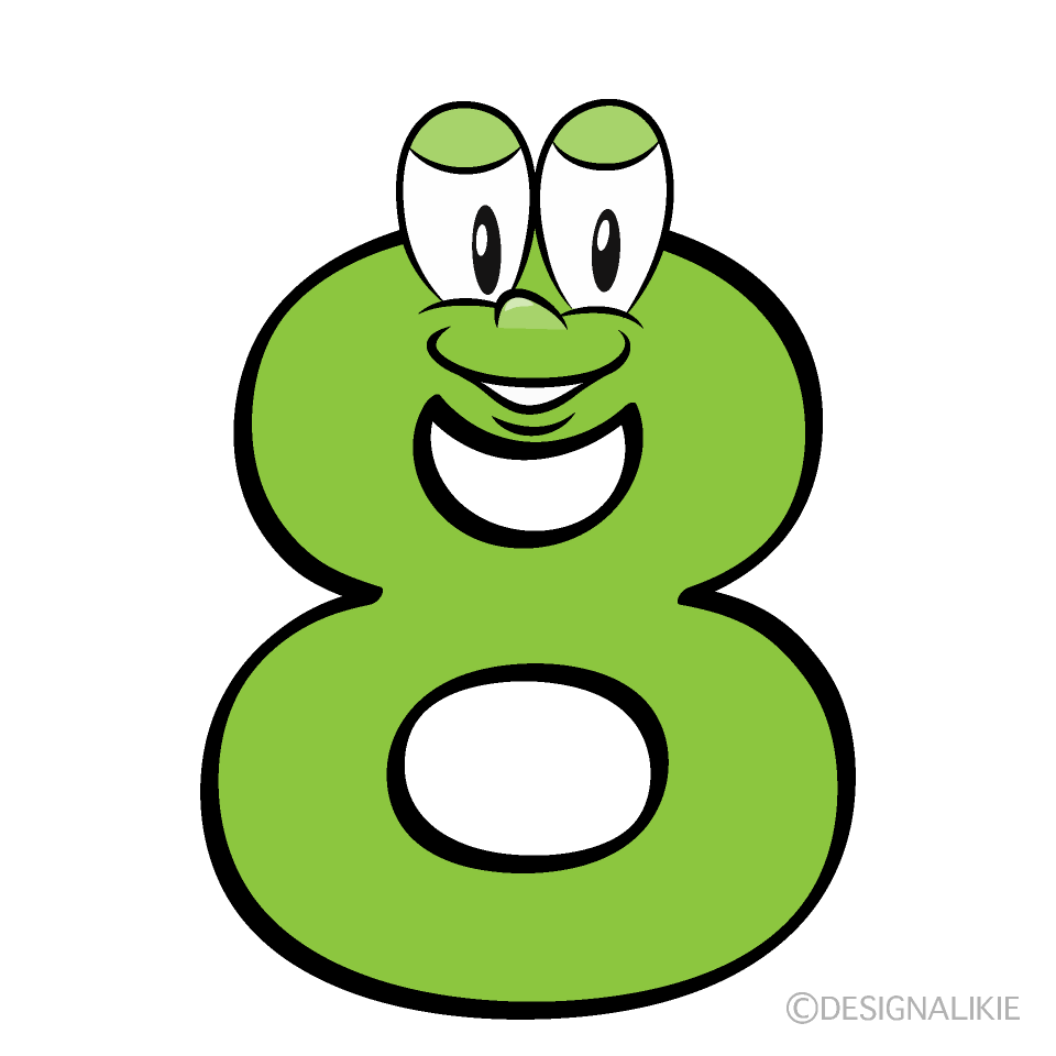 Number 8 Cartoon Character Image