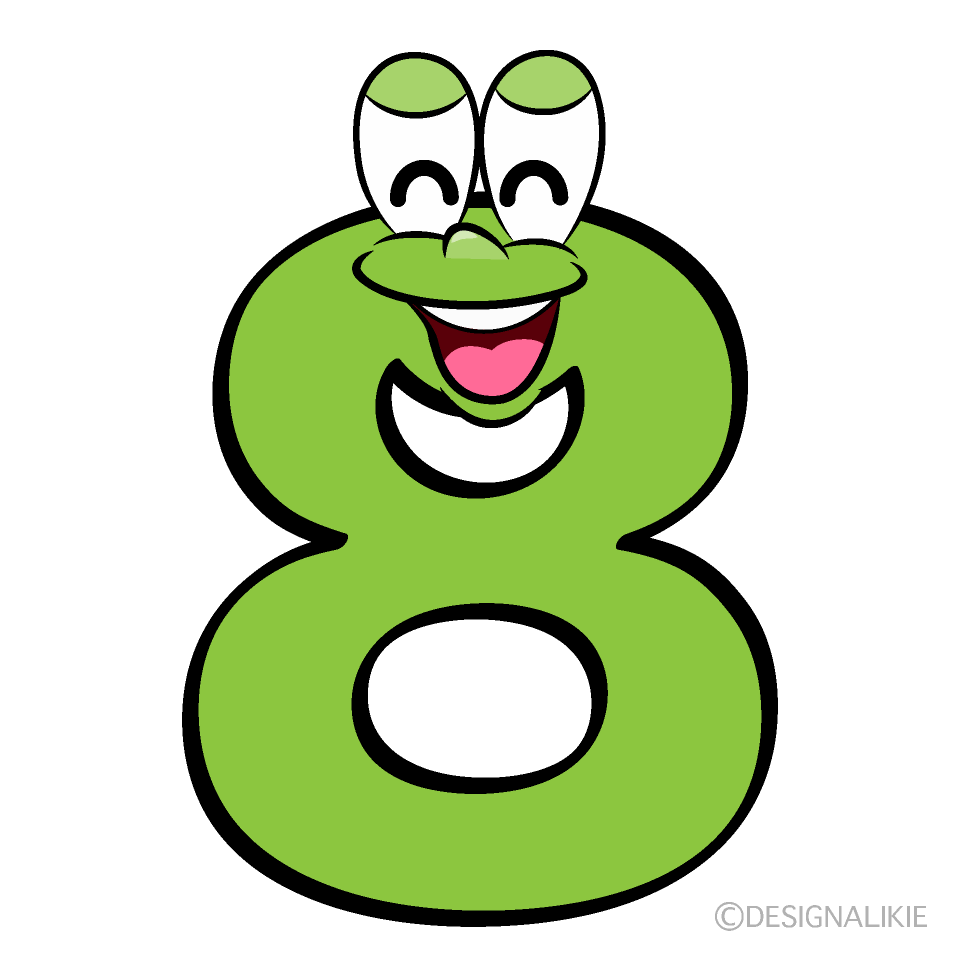 Smiling 8 Cartoon Character Image
