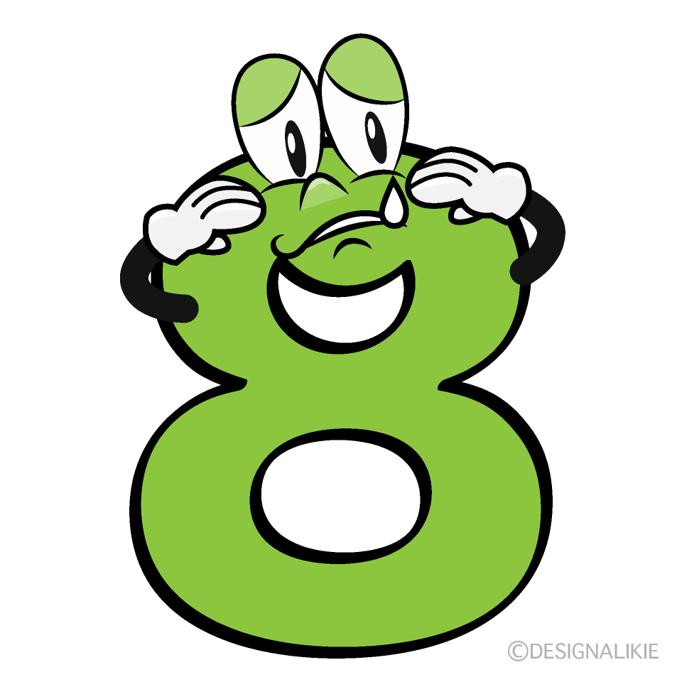 Sad 8 Cartoon Character Image