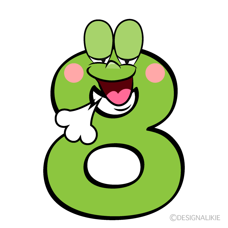 Relaxing 8 Cartoon Character Image