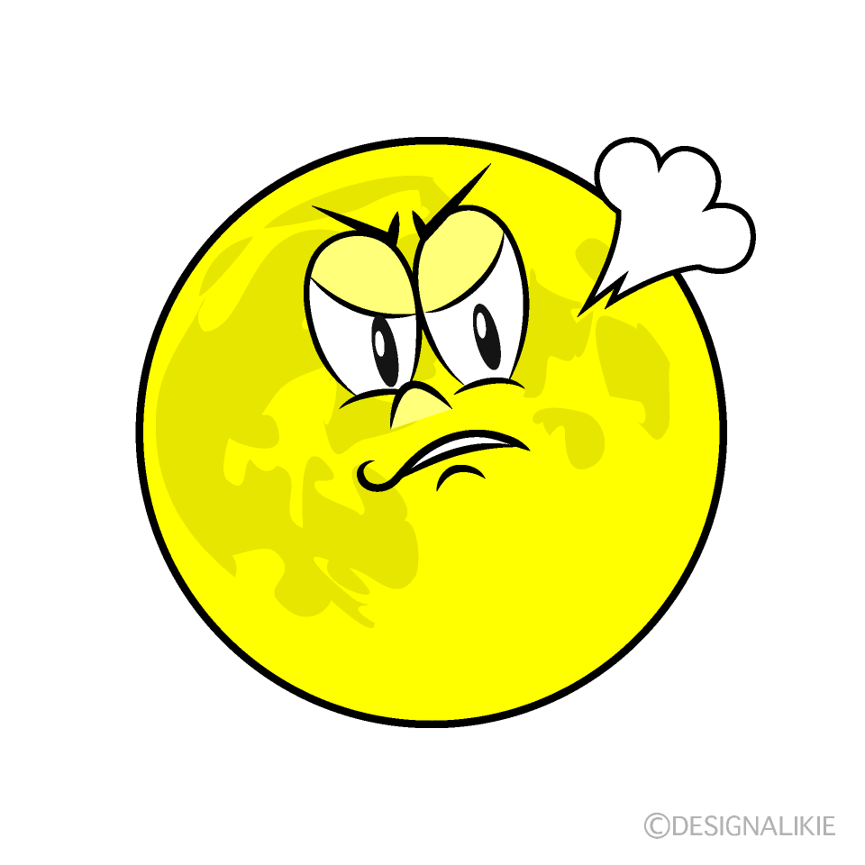 Angry Full Moon Cartoon Character Image