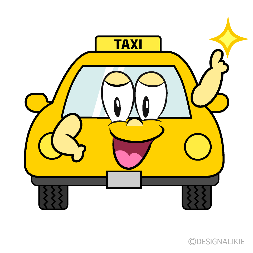 Posing TAXI Cartoon Character Image