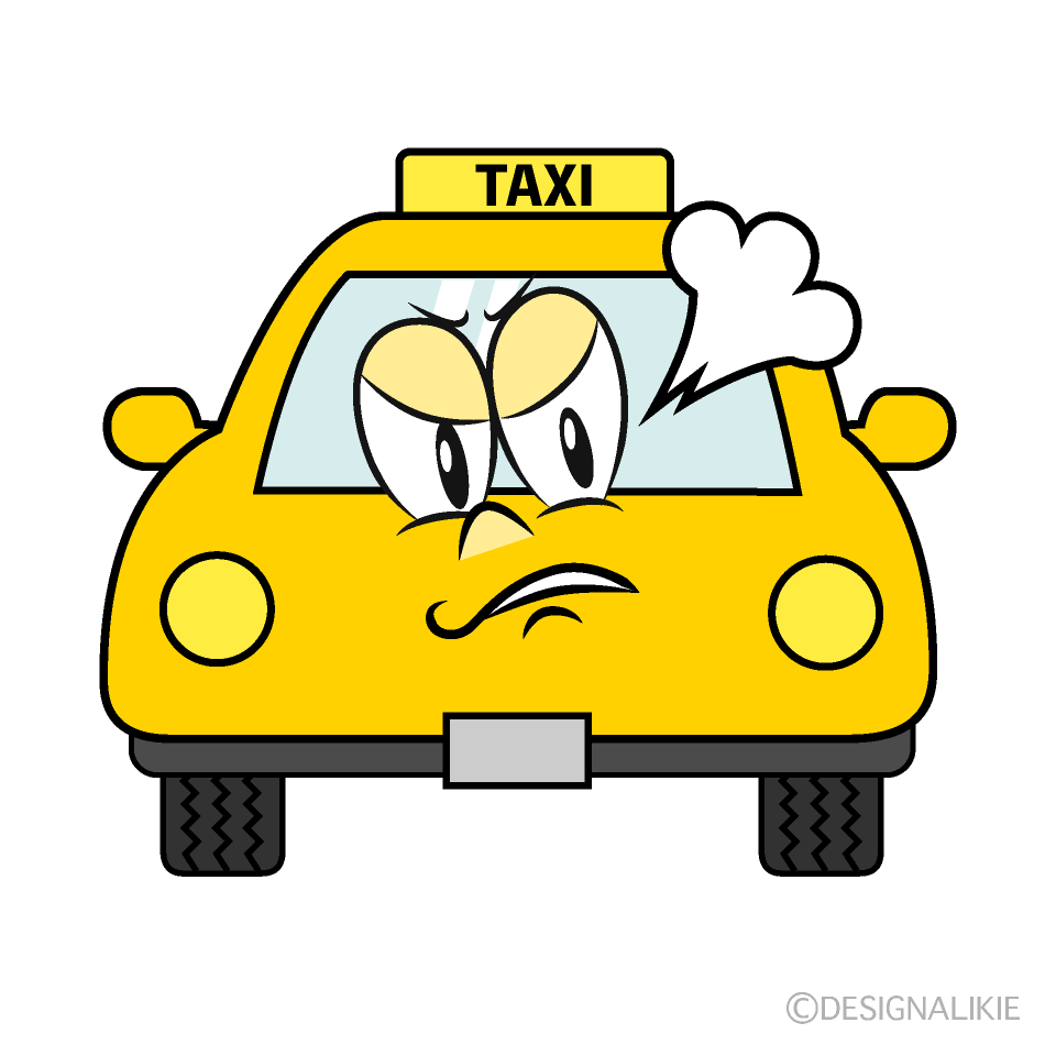 Angry TAXI Cartoon Character Image