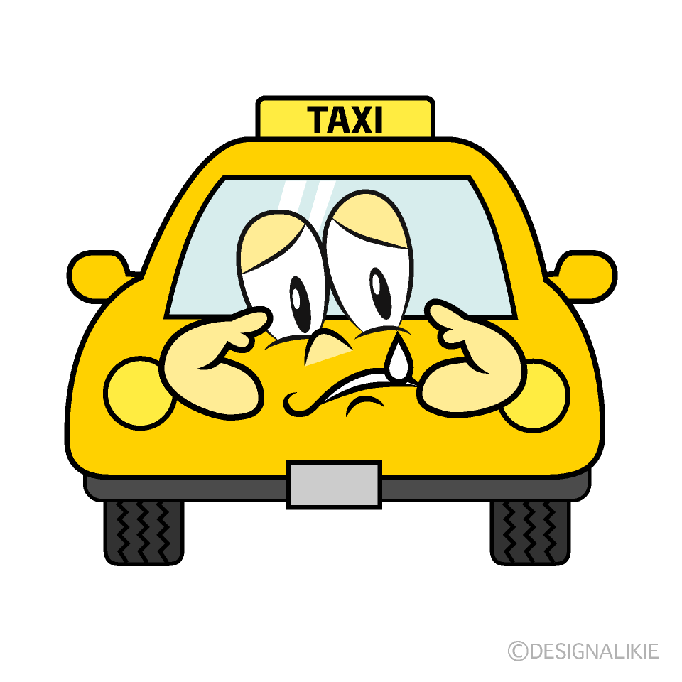 Sad TAXI Cartoon Character Image