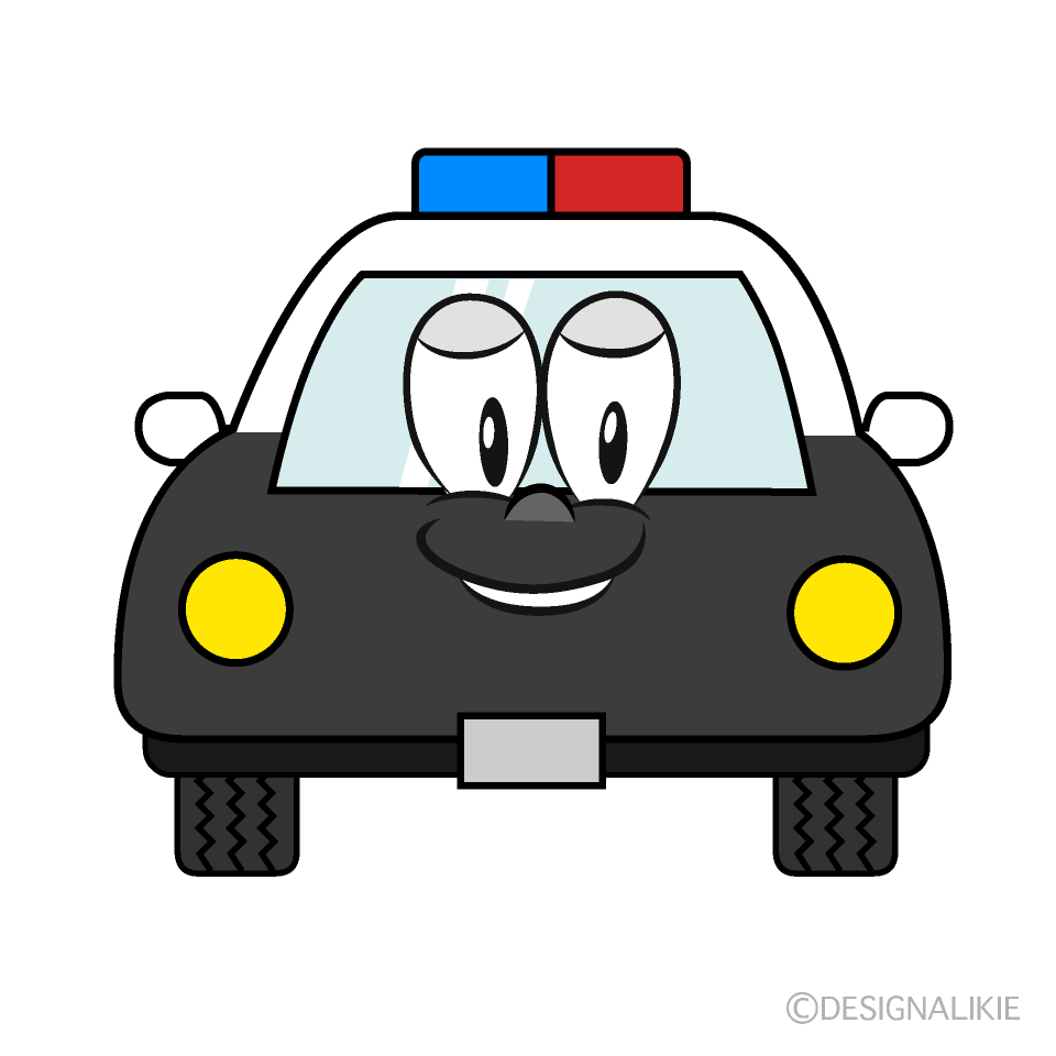 Police Car Cartoon Character Image
