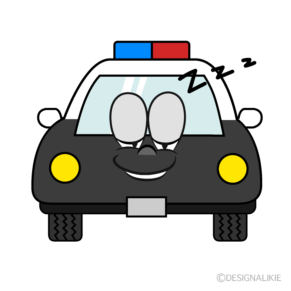 Coche de Policía Durmiendo Animado