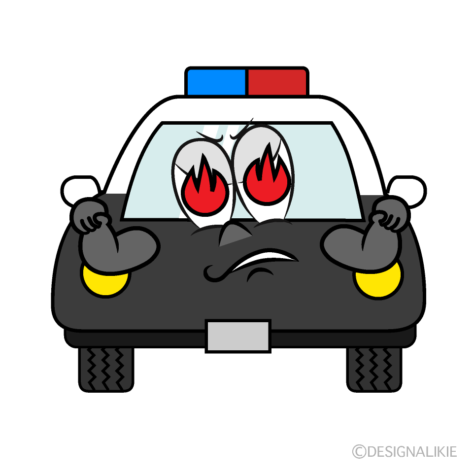 Enthusiasm Police Car Cartoon Character Image
