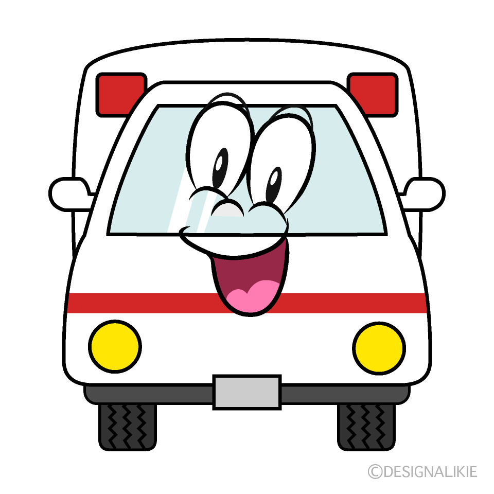 Surprising Ambulance Cartoon Character Image